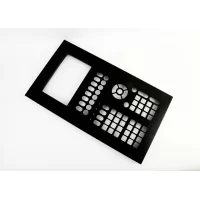 Plastic Front panel for console device with clear acrylic window for lcd