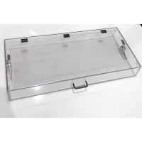 Clear custom Polycarbonate plastic enclosure with hinges