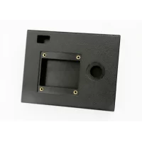 6-32 Ultrasert Brass Inserts used to secure plastic access panel in plastic housing